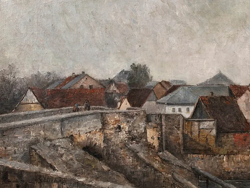 1864-Rudolf Hoeckner - Il vecchio ponte di Saalfeld